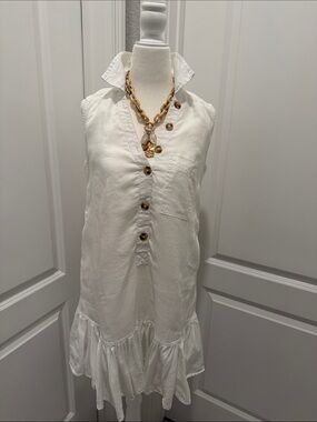Pilcro by Anthropologie white linen dress